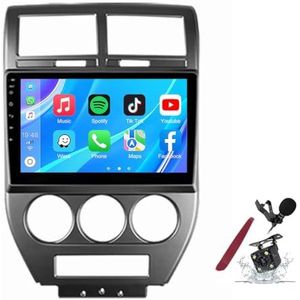Android 14 Autoradio Sat Navi voor J-eep Kompas (2006-2009) 9 Inch Touchscreen Multimedia Speler met Draadloze Carplay GPS Navigatie FM RDS Bluetooth 5G-WiFi SWC DSP,M120s