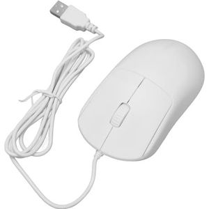 Optische Muis Gaming, Computermuis Bedraad Breed Compatibel 1200 DPI Gebruiksvriendelijk Plug and Play Voor Thuis Voor Laptops (Wit)