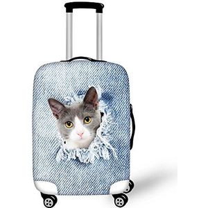 3D Cat Print Vrouwen Spandex Koffer Hoes Bagage Beschermer Bagage Fit 18-28 Inch Wasbaar