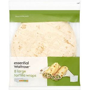 Essentiële Waitrose Plain Grote Tortilla Wraps 8 per pak