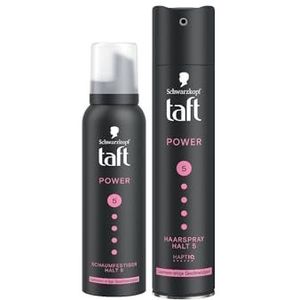 Taft Schwarzkopf Schuimvaste Power Cashmere (150ml) houdgraad 5 haarmousse haarmousse soepelheid & haarspray Power Cashmere (250 ml) haarstyling kasjmier-achtige veganistische formule *