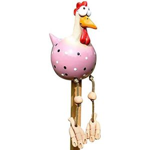 Silly Chicken Garden Decor - Grappige kippenwerfkunst | Creatieve Kip Outdoor Standbeelden Hars Desktop Ornament, Binnenplaats Hek Muur Kip Sculptuur Ornament Baaroo
