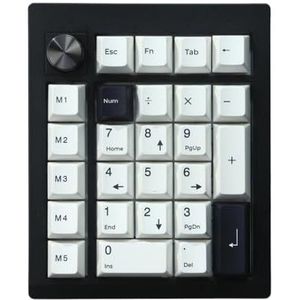 QPSJXN Bluetooth 5.0 2,4 GHz Hot Swappable Joint Point Numpad Compatibel met Overwinning en QMK Programmeerbaar via GMK26 (zwart)