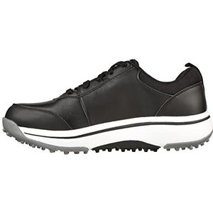 Skechers 214033, heren gymschoenen, Black Leather White Trim, 44 EU