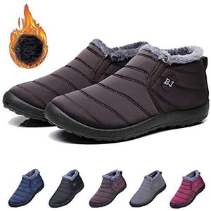 Boojoy Shoes, Boojoy Winter Boots, Bj Boots Women Men Snow Boots Waterproof Anti-slip Ankle Booties Outdoor Warm Lined Shoes (Brown, adult, women, numeric_45, numeric, eu_footwear_size_system, medium)