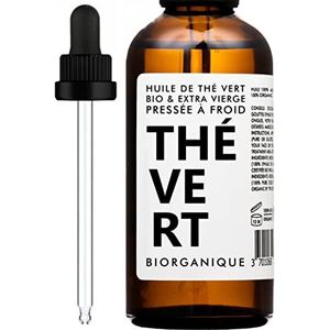 Biologische groene thee-olie (Camelia) – 100% zuiver, natuurlijk, koudgeperst en biologisch – 50 ml – anti-aging verzorging, huid, littekens en striae.