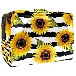Waterdichte Make-up Pouch Paars Lavendel Bloemen Veld Make-up Tas Organizer Reizen Zip Toilettas Kleine Cosmetische Case Schoonheidstas voor Tieners Meisjes Vrouwen