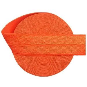 2 5 10 Yard 3/4"" 20 mm effen glanzende FOE vouw over elastische spandex satijnen band haar stropdas hoofdband jurk naaien kant trim-herfst oranje-10 yards