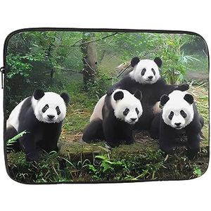 Leuke Panda Print Laptop Sleeve Case Waterdichte schokbestendige Computer Cover Tas voor Vrouwen Mannen