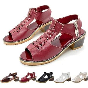 SIAMZYWV Libiyi Sandalen, zomerse ultra-comfortabele sleehak, Libiyi comfortabele orthopedische sandalen voor dames, Libiyi schoenen voor vrouwen, Rood, 40 EU