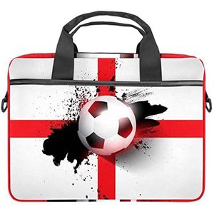 Voetbal Engeland Vlag Laptop Schouder Messenger Bag Crossbody Aktetas Messenger Sleeve voor 13 13.3 14.5 Inch Laptop Tablet Beschermen Tote Bag Case, Meerkleurig, 11x14.5x1.2in /28x36.8x3 cm