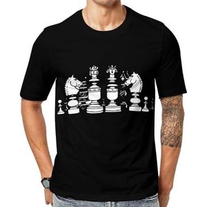 International Chess T-shirt met korte mouwen voor heren met ronde hals print casual T-shirt S