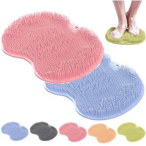 Shower Foot and Back Scrubber Massage Pad, Shower Foot Scrubber Mat with Non-Slip Suction Cups, Wall Mounted Massage Pad(H)