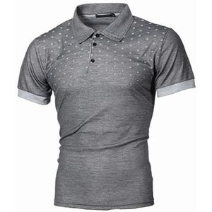 LQHYDMS T-shirts Mannen Mannen Shirt Tennis Shirt Dot Grafische Plus Size Print Korte Mouw Dagelijkse Tops Basic Streetwear Golf Shirt Kraag Business, Donker Grijs C, 3XL