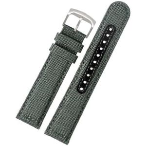 Pgqjfks Nylon Horlogeband 20mm/21mm/22mm Horloge Accessoires Vervanging Strap, Staal Kleur Gesp, 21mm, Nylon