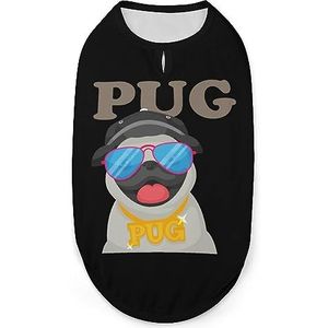 Coole mopshond shirts huisdier zomer T-shirts mouwloze tank top ademend voor kleine puppy en katten