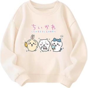 MAOXITCATY Nieuwe herfstkindersweaters, schattige katoenen sweaters met ronde hals voor kleintjes,Beige,110cm