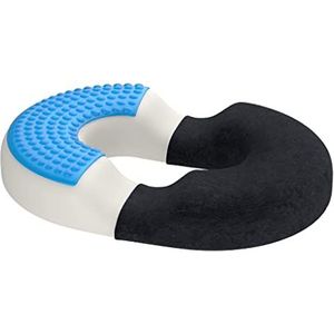 bonmedico Orthopedisch aambeienkussen met innovatieve gel-laag, donut kussen voor pijnverlichting inclusief stuitbeenpijn. Voor autostoel, thuis, op kantoor of rolstoel, Large