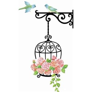 XYWHPGV Kooi Vogelpatroon Raam Kamer Muursticker Behang 60 x 45cm(4c7a5 aa3a8 931eb 1dffa 27189 01fa4