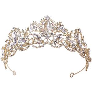 Strass Kroon Luxe Haar Accessoire Crystal Rhinestone Crown Tiaras Hoofdband Bruid Hoofdtooi Bruiloft Haar Sieraden HeadPeice for Vrouwen Koningin Kroon (Style : JS07)