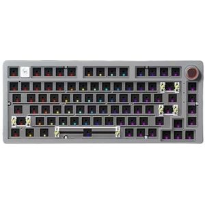 QPSJXN Mechanisch RGB-toetsenbord gemonteerd op de afdichting (grijs-RGB Light)