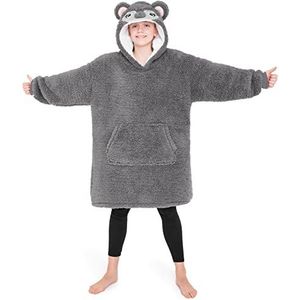 CityComfort Meisjes Oversized Deken Hoodie Kinderen Fleece Fluffy Snuggle Hoodies (Grijze Koala)