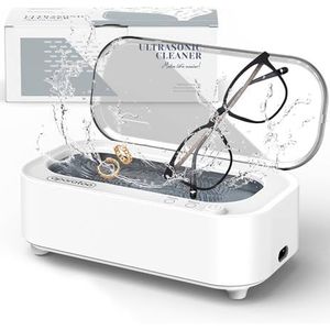 Ultrasoon reinigingsapparaat, 48000Hz brillenreinigingsapparaat met 2 tijdfuncties, 360° dieptereiniging, 30W ultrasoon reiniger voor brillen, ringen, munten, zilver, kunstgebitten