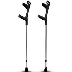 Ossenberg - Klassieke Onderarmkrukken - Zwart - Tot 140 kg - Ergonomische Softgrip