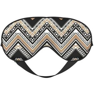 Zacht ademend slaapmasker met zigzagprint, zwart-wit, lichtblokkering, verstelbare riem, slaapmasker voor reizen, nachtwerk, kantoor