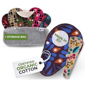 Wasbare TANGA Inlegkruisjes, 7 stuks Organisch Kaoten Herbruikbare stoffen pads met vleugels, Dameshygiëne Maandverbanden GEMAAKT IN DE EU; Dagelijks Inlegkruisjes zonder PUL, voor dagelijks gebruik en normale vaginale afscheiding, NIET voor periode