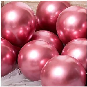 Ballonnen 20 stks metallic goud zilver groen paars ballon bruiloft gelukkige verjaardag latex ballonnen metalen chroom ballon lucht helium baloon Heliumballonnen (Color : Metallic red, Size : 10inch