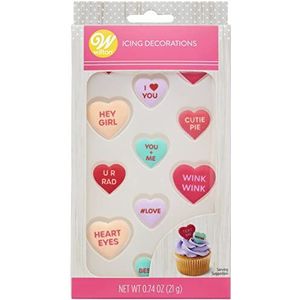 Valentine Candy Royal Icing Decorations, 12 Count