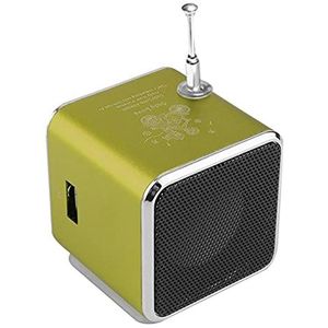 N+B Mini Muziek Luidspreker LED MP3-speler Bluetooth Speaker FM Stereo Draagbare Radio Luidspreker USB Micro SD TF Compatibel voor PC Notebook TD-V26 (Groen)