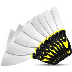 Yonality 8 stuks spatelset, schilderspatels van roestvrij staal, spatel gereedschap met kunststof handvat, roestbestendige gipspel, verftroffel, voor het afkrabben en verwijderen van behang