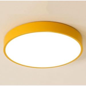 LONGDU Scandinavische moderne LED-plafondlamp rond dimbare plafondlamp inbouw plafondlamp for slaapkamer kantoor trap hotel woonkamer keuken(Color:Yellow,Size:40CM)