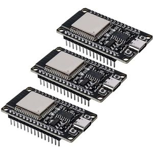 Behogan 3 stuks ESP32 ontwikkelingsplaat NodeMCU module, ESP-32S ontwikkelingsboard 2,4 GHz Dual Core WLAN WiFi Bluetooth 2-in-1 microcontroller, ESP32 USB C NodeMCU Development Board CH340C Chip
