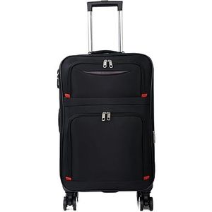 Bagage Trolley Koffer Softside-bagage Met Spinnerwielen, Zwart, Uitbreidbare Softside-handbagage Reiskoffer Handbagage