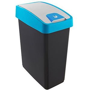 keeeper Premium afvalbak, vuilnisbak met klepdeksel, soft-touch, 25 l, Magne, blauw