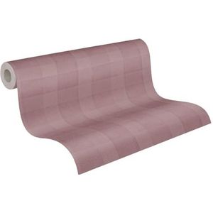 behang geblokt motief lila paars 53 cm x 10.05 m - van Sanders & Sanders