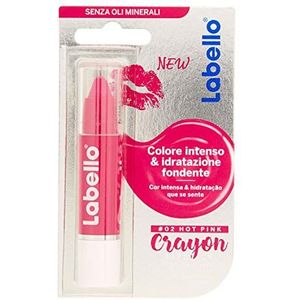 Labello - Crayon Lipstick - Lippenbalsem - Fuchsia - 4 x 3 g, met Natuurlijke Oliën, Hydraterend