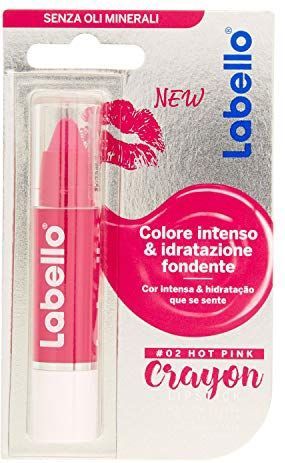 Labello - Crayon Lipstick - Lippenbalsem - Fuchsia - 4 x 3 g, met Natuurlijke Oliën, Hydraterend