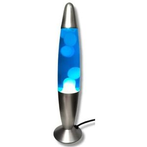 Signes Grimalt Lava-lamp voor kantoor, 35 cm, blauw - wit, met schakelaar, inclusief E14-lamp, plasmalampen, magma, kleurrijke kwallen, meerkleurig