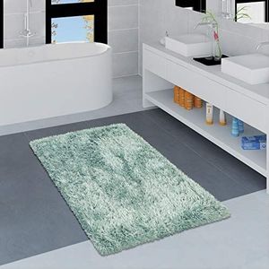 Moderne Badkamermat Badkamer Vloerkleed Shaggy Wit In Versch. Afmetingen En Kleuren, Maat:60x100 cm, Kleur:Turquoise