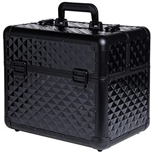 Nagelkunst Koffer - Medium - Zwart - Kunststof - Met 4 Vakken