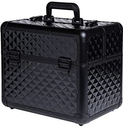 Nagelkunst Koffer - Medium - Zwart - Kunststof - Met 4 Vakken