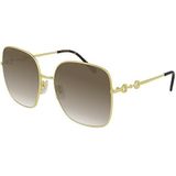 Gucci GG0879S Gold/Brown Shaded 61/18/140 Dames Zonnebrillen