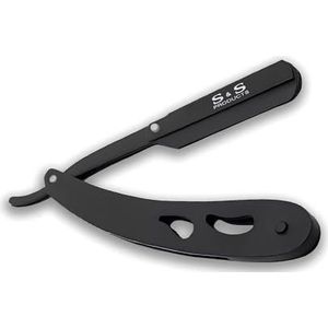 Professioneel mat zwart gesneden keelscheermes voor snor en baard scheren - lichtgewicht scheermes met één mes