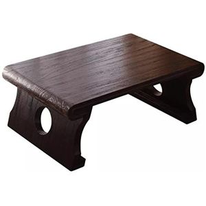 BUKODAZ Houten lage theetafel Japanse stijl antiek houten meubilair Kleine laptoptafel for woonkamerraam(80x50x30cm)