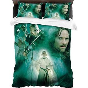 ANSSON The Lord of The Rings Beddengoed 155x220cm, The Lord of the Rings Kids dekbedovertrek, zachte pluizige dekbedovertrekken en 2 kussenslopen (155x220cm+80x80cmx2, ring3)