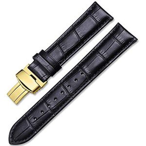 Horlogeband passantje lusje leder zwart 20mm Horloges kopen